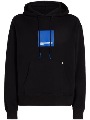 Karl Lagerfeld Jeans logo-print organic cotton hoodie - Black