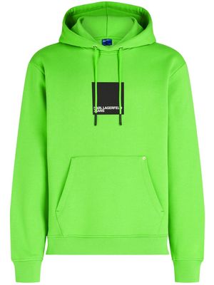 Karl Lagerfeld Jeans logo-print organic cotton hoodie - Green