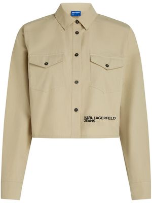 Karl Lagerfeld Jeans logo-print organic-cotton shirt - Neutrals