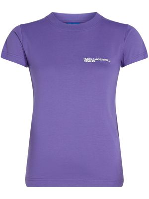 Karl Lagerfeld Jeans logo-print organic cotton T-shirt - Purple
