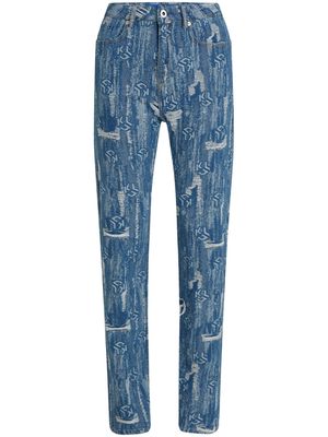Karl Lagerfeld Jeans logo-print straight-leg jeans - Blue