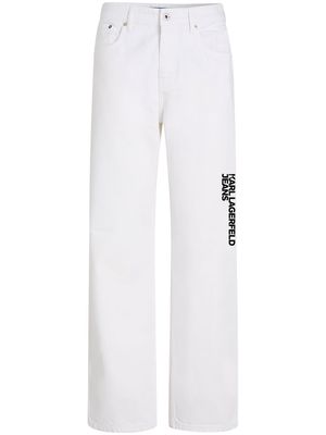 KARL LAGERFELD JEANS logo-print straight-leg jeans - White