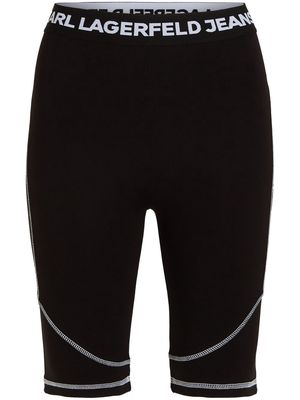 Karl Lagerfeld Jeans logo-print strap biker shorts - Black