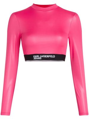 Karl Lagerfeld Jeans long-sleeved cropped T-shirt - Pink