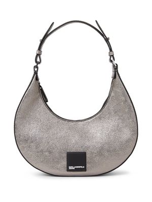 Karl Lagerfeld Jeans metallic half-moon shoulder bag - Silver