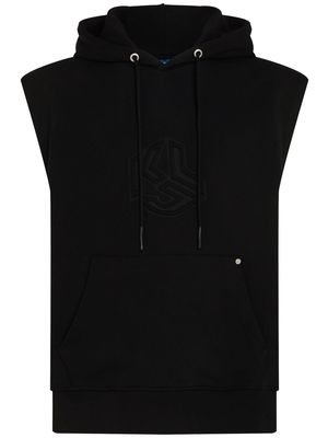 Karl Lagerfeld Jeans monogram-embossed sleeveless hoodie - Black