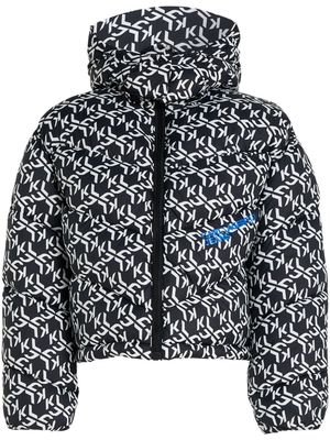 Karl Lagerfeld Jeans monogram-pattern puffer jacket - Black