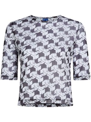 Karl Lagerfeld Jeans monogram-print sheer T-shirt - Neutrals