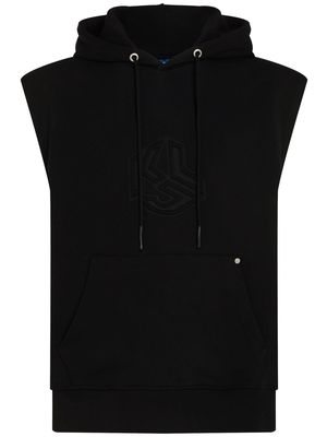 Karl Lagerfeld Jeans monogram sleeveless hoodie - Black
