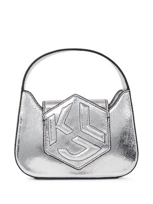 Karl Lagerfeld Jeans nano Hexagon monogram-embossed tote bag - Silver
