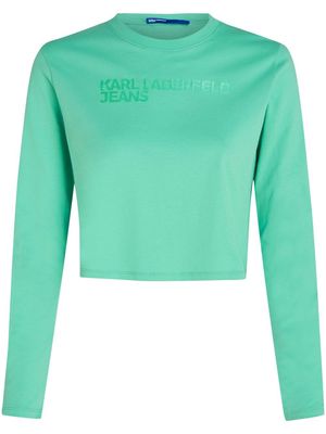 KARL LAGERFELD JEANS organic cotton cropped T-shirt - Green