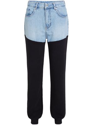 Karl Lagerfeld Jeans panelled organic cotton trousers - Blue