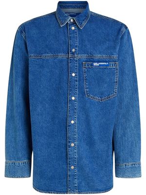 KARL LAGERFELD JEANS patch-pocket denim shirt - Blue