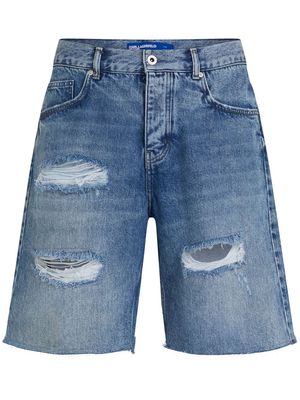 Karl Lagerfeld Jeans ripped-detail denim shorts - Blue