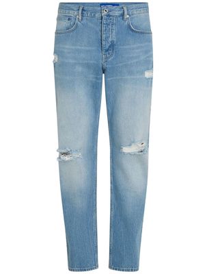 Karl Lagerfeld Jeans ripped-detail tapered-leg jeans - Blue