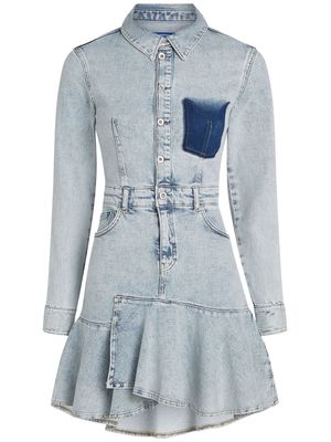 Karl Lagerfeld Jeans ruffle-hem denim minidress - Blue