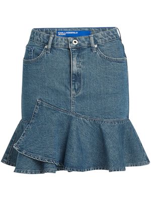 Karl Lagerfeld Jeans ruffled denim mini skirt - Blue