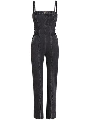 Karl Lagerfeld Jeans square-neck denim jumpsuit - Black