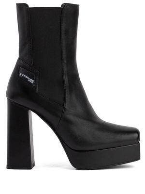 Karl Lagerfeld Jeans Stak Heel 120mm leather boots - Black
