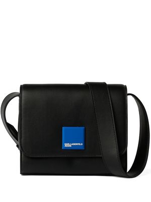 KARL LAGERFELD JEANS Tech leather logo-patch bag - Black