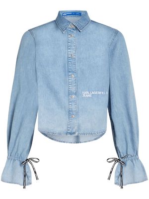 Karl Lagerfeld Jeans tie-sleeve denim shirt - Blue