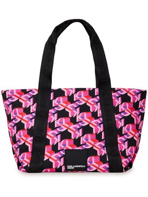 Karl Lagerfeld Jeans Urban monogram-print tote bag - Pink