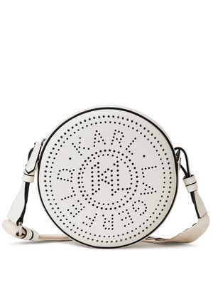 Karl Lagerfeld K/Circle debossed-logo crossbody bag - White