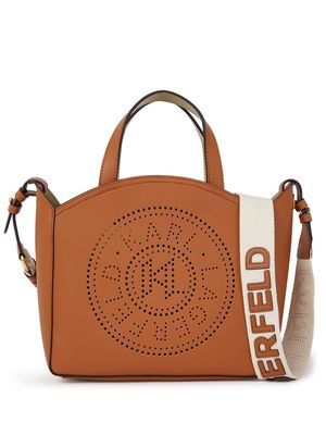 Karl Lagerfeld K/Circle leather tote bag - Brown