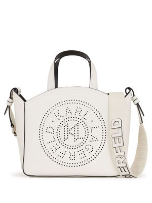 Karl Lagerfeld K/Circle leather tote bag - White
