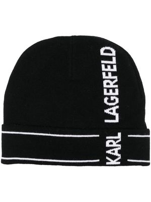 Karl Lagerfeld K/Essential knitted beanie - Black