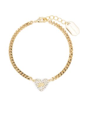 Karl Lagerfeld K/Heart crystal-embellished bracelet - Gold