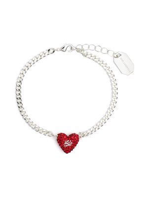 Karl Lagerfeld K/Heart crystal-embellished bracelet - Silver