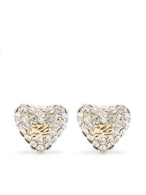 Karl Lagerfeld K/Heart crystal-embellished stud earrings - Gold