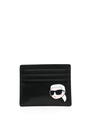 Karl Lagerfeld K/Ikonic 2.0 leather card holder - Black