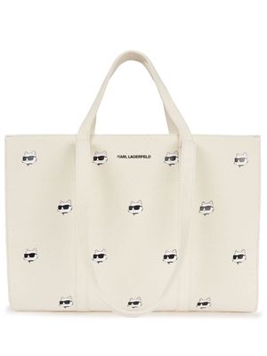 Karl Lagerfeld K/Ikonik 2.0 cotton tote bag - Neutrals