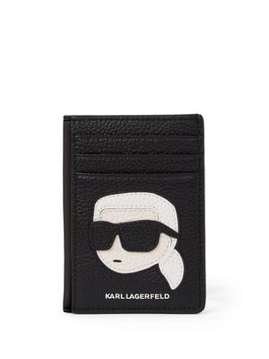 Karl Lagerfeld K/Ikonik 2.0 leather card holder - Black