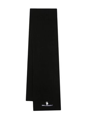 Karl Lagerfeld K/Ikonik 2.0 logo-embroidered scarf - Black