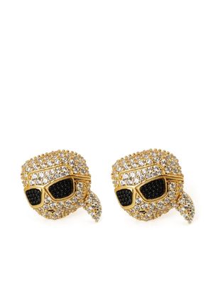 Karl Lagerfeld K/Ikonik Karl pave earrings - Gold