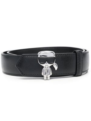 Karl Lagerfeld K/Ikonik leather medium belt - Black
