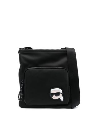 Karl Lagerfeld K/Ikonik logo-appliqué messenger bag - Black