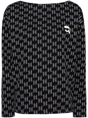 Karl Lagerfeld K/Ikonik monogram-print sweatshirt - Black