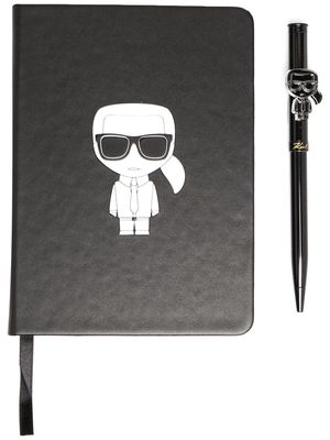 Karl Lagerfeld K/Ikonik notebook and pen set - Black