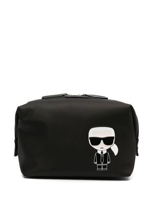 Karl Lagerfeld K/Ikonik rectangular makeup bag - Black