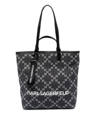 Karl Lagerfeld K/ jacquard-monogram tote bag - Black