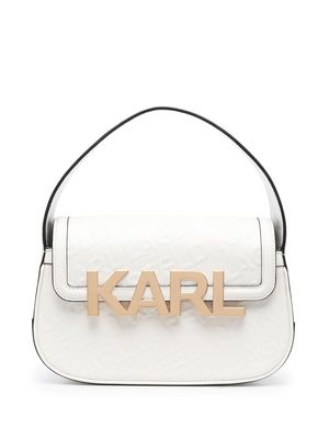 Karl Lagerfeld K/Letters logo-embossed shoulder bag - White