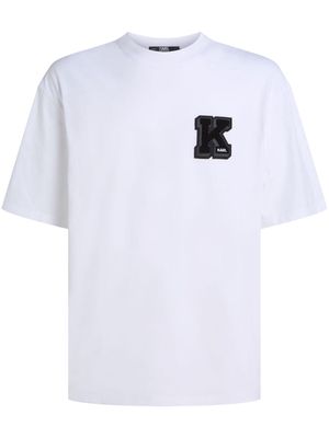 Karl Lagerfeld K logo-appliqué cotton T-shirt - White