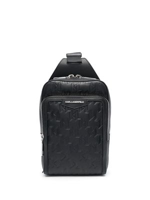 Karl Lagerfeld K/Loom monogram-pattern shoulder bag - Black