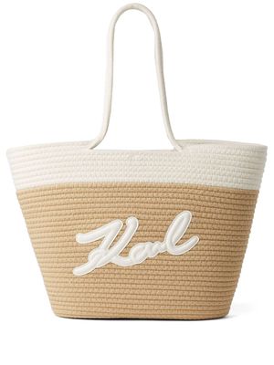 Karl Lagerfeld K/Signature beach basket bag - Yellow