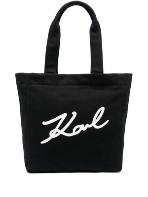 Karl Lagerfeld K/Signature canvas tote bag - Black