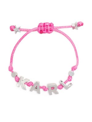 Karl Lagerfeld K/Summer Woven Letters bracelet - Pink